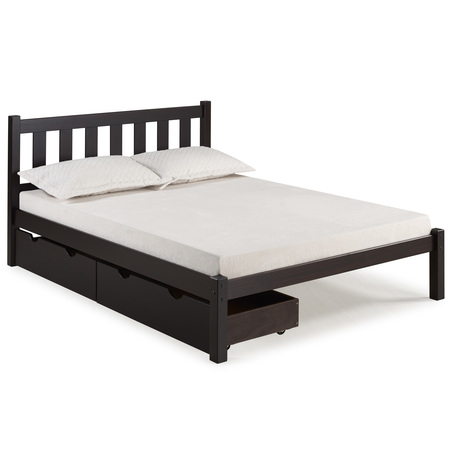 ALATERRE FURNITURE Poppy Full Wood Platform Bed with Storage Drawers, Espresso AJPP20P0S